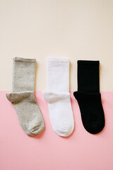 warm winter wool socks are colorful