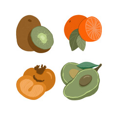 Set of fruit and vegetables