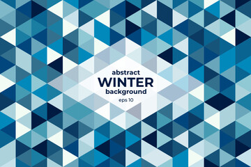 Blue bright abstract vector winter background. Festive Christmas cover.