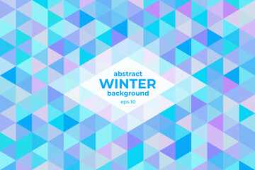 Winter candy vector kaleidoscope. Geometric bright crystal background.