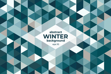 Winter vector abstract pattern. Geometric background from triangles.