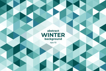Winter abstract vector wallpaper. Geometric frosty cover. Simple pattern.