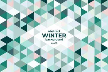 Winter abstract geometric backdrop. Vector mosaic of triangles.