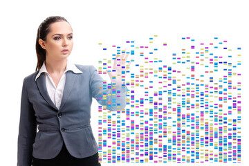 Businesswoman in genome data concept