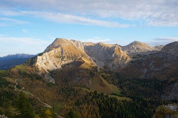 alpine mountains in the Berchtesgadener Land on a warm autumn day