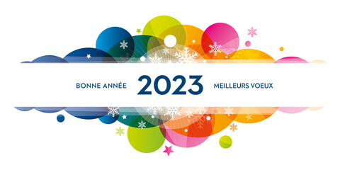 2023 bonne année meilleurs voeux bulles colorées