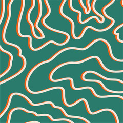 Psychedelic wavy lines, minimalist retro style. Pastel colors, simple background. Liquid marble pattern, abstract background.