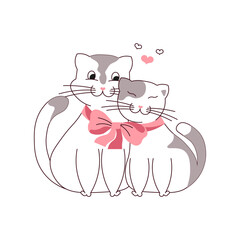 Cute Adorable pair of Cats in love