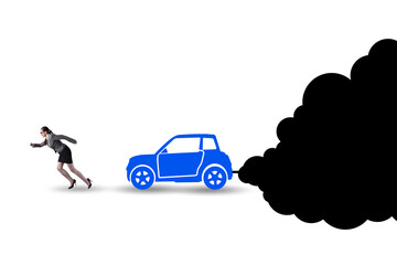 Car pollution in ecological concept