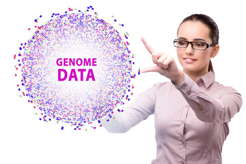 Businesswoman in genome data concept