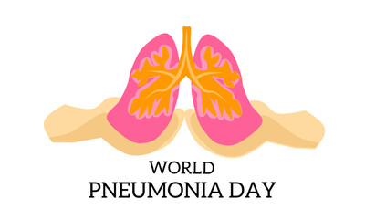 Vector graphic of world pneumonia day for world pneumonia day celebration. flat design. Line art design. flyer design. flat illustration. Banner design. November 12
