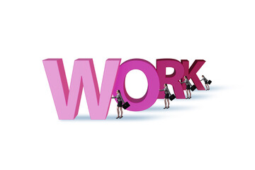 Concept of hard work with businesswoman