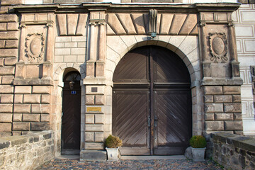 The main gate of Nelahozeves Chateau, finest Renaissance castle, Czech Republic.
