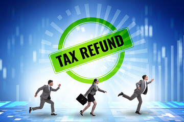 Business people man in tax refund concept