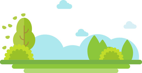 Fototapeta premium City Park landscape flat illustration