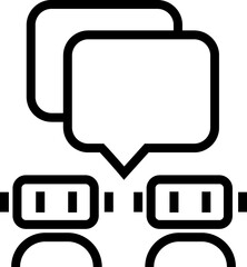 Bot chat support  line icon
