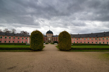 Veltrusy Chateau in autumn cloudy day.  Czech Republic.