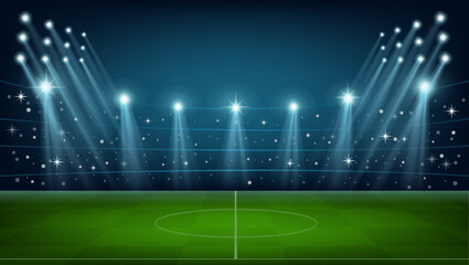 Soccer stadium field sport football game grass arena illustration concept. Vector graphic design illustration element
