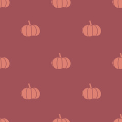 Half Drop Pink Simple Pumpkins Surface Design Textiles Seamless Repeat Pattern Design 