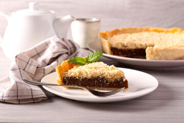 Shoofly pie - American pie made with molasses,