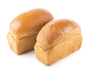 Tasty rye bread, isolated on white background