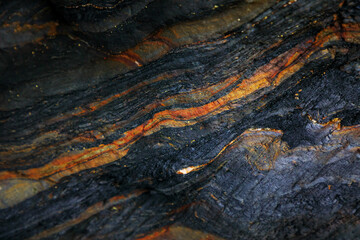 Rocky shapes on the beach. textures and patterns generated on the stones of the Asturian beaches