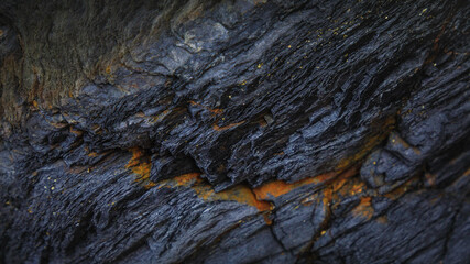 Rocky shapes on the beach. textures and patterns generated on the stones of the Asturian beaches