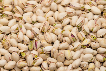 Stack of pistachio nut snack