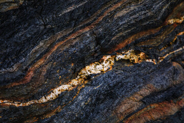 Rocky shapes on the beach. textures and patterns generated on the stones of the Asturian beaches