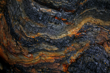 Rocky shapes on the beach. textures and patterns generated on the stones of the Asturian beaches