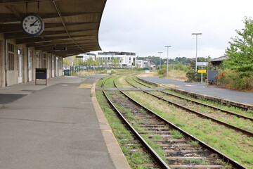 La gare ferroviaire, ville de Dinan, département des cotes d'Armor, Bretagne, France