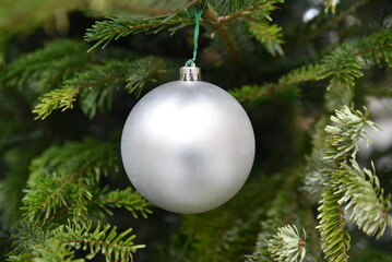 Boule de Noël argentée