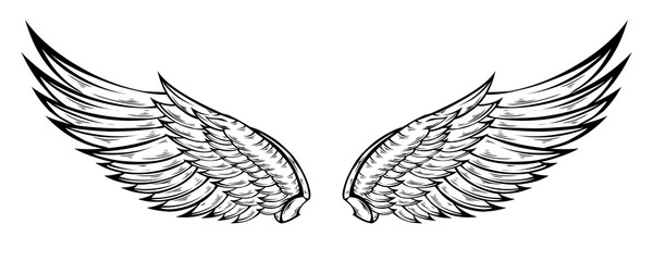 Obraz premium Tribal angel wings tattoo illustration