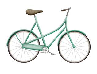 Fototapeta na wymiar Watercolor bicycle isolated on white background