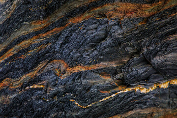 Rocky shapes on the beach. textures and patterns generated on the stones of the Asturian beaches