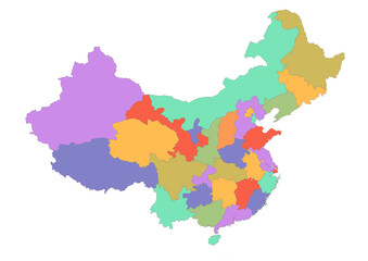 Obraz premium Vector map of China with provinces