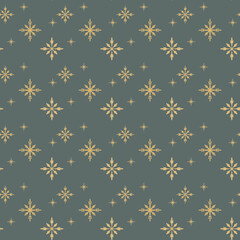 golden snowflakes  seamless vector pattern for packaging, cards, party invitations and textile desigт, wrapping paper, napkin