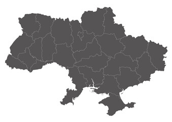 Obraz premium Vector map of Ukraine with provinces
