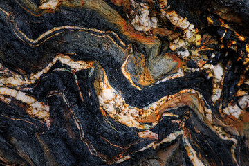 Rocky shapes on the beach. textures and patterns generated on the stones of the Asturian beaches