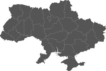 Fototapeta premium Vector map of Ukraine with provinces