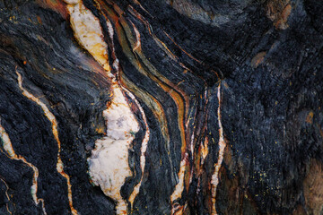Rocky shapes on the beach. textures and patterns generated on the stones of the Asturian beaches