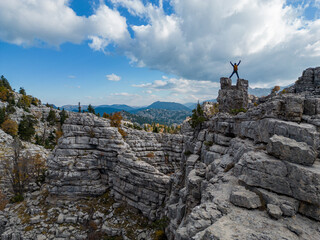 Fototapeta premium The wild, steep, desolate and dangerous impassable mountains of Antalya, which is known to be deadly and difficult