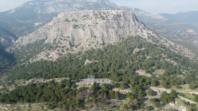 Aerial view of Priene Ruins, Turkey