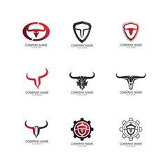 Bull horn logo and symbol template icons app