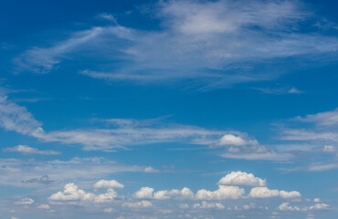 Abstract background of beautiful white clouds with blue sky in Brazil