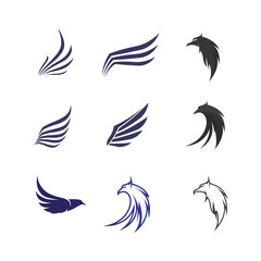 Fototapeta na wymiar Falcon Eagle Bird Logo Template Vector Icon