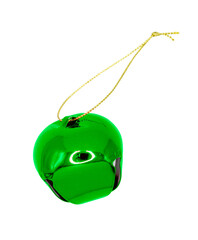 A png of a green christmas bell decorative christmas tree ornament