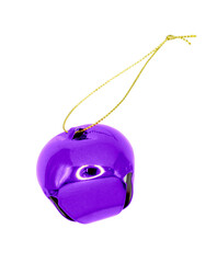 A png of a purple christmas bell decorative christmas tree ornament