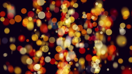 Colorful bokeh particles. Computer generated 3d render