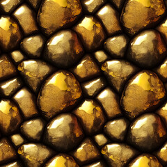 Seamless, tessellated obsidian volcanic rock texture. Luxurious, endless design. Digital art. Tile. 3D illustration